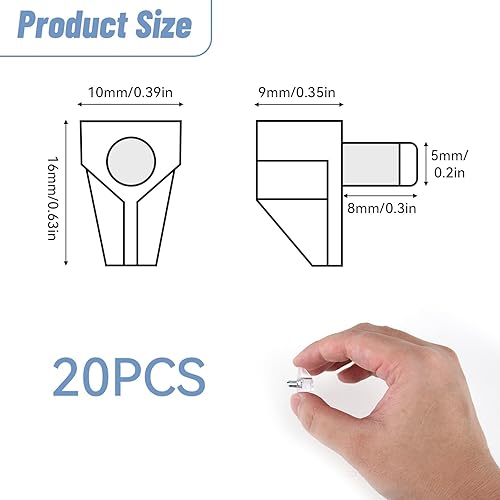 20 Pezzi Perni per Mensole, 5mm Pioli di Supporto per Mensole in Plastica Trasparente e Acciaio Inossidabile, Durevoli e Facili da Installare, per Mobili da Cucina, Librerie e Vetrine - Honorern