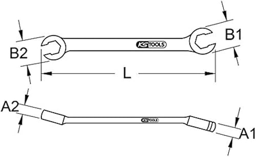 KS Tools 518.0515 ChromePlus Chiave Esagonale a Due Bocche Aperte, Inclinata, 13X14 mm - Honorern