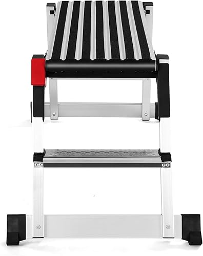GIANTEX Banco da Lavoro Antiscivolo in Alluminio Scaletta Pieghevole Basso Piattaforma di Lavoro Pedane di Lavoro Portatile Portata di 150 kg, 128x38x49,5cm - Honorern