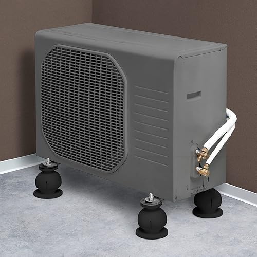 Errecom Mini Steady, Supporto a Pavimento Regolabile per Unità Esterne Climatizzatori e Pompe di Calore, RAL 9004 - Nero, confezione da 4 supporti - Honorern