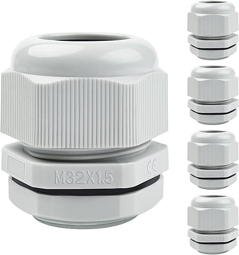 5 passacavo M32, passacavo impermeabile, IP68, passacavo regolabile, per esterni, giardino, scatola di derivazione - Honorern