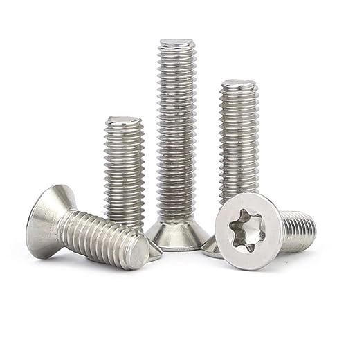 Viti Torx a Testa Svasata/Piatta, Bulloni Antifurto in Acciaio Inossidabile Viti a Brugola M2.5x5mm (100 Pezzi) - Honorern