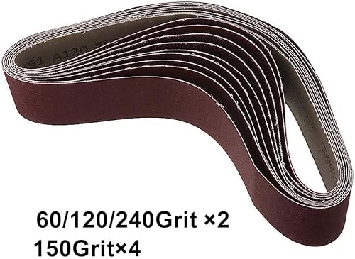 Set di nastri abrasivi per levigatrici da 60/120/150/240 da 40 mm x 680 mm, per rettificatrici per lucidatura, levigatura, rettifica e finitura di legno, acciaio inossidabile - Honorern