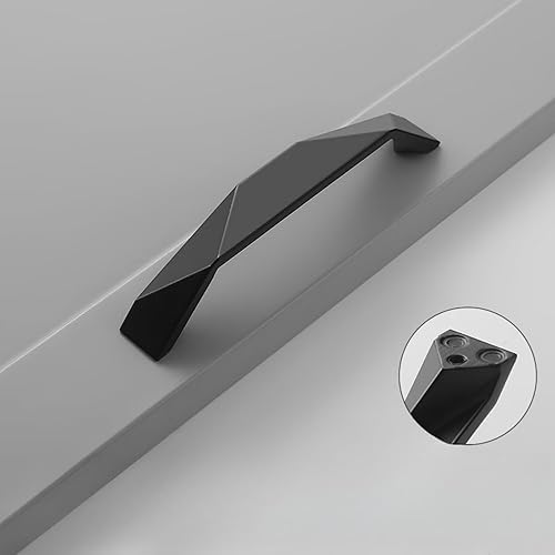 Confezione da 2 pomelli per ante in lega di zinco, maniglie nere per armadietti da cucina, camera da letto, bagno, credenza, maniglia in metallo, distanza tra i fori 32 mm - Honorern