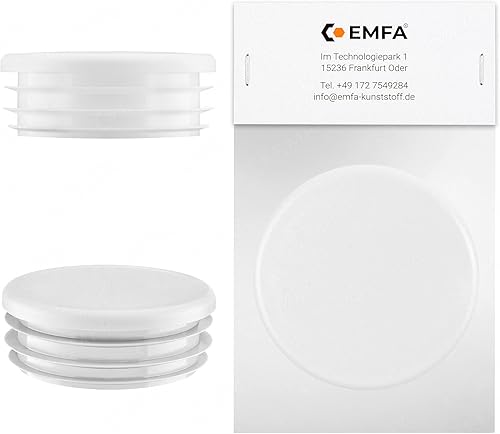 EMFA Tappo alettato tondo 70 mm Bianco 1 pezzo - Tappi a lamelle rotondi 70mm per tubo - Terminali in plastica protettivi 7 cm - Honorern