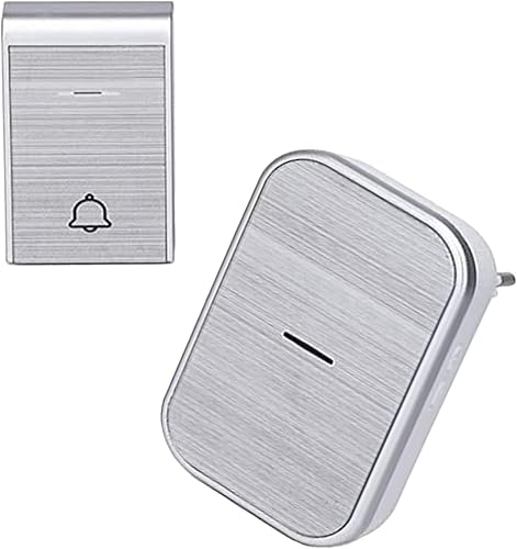 Campanello senza fili CC bianco e nero, campanello autoalimentato per porta, campanello esterno senza fili impermeabile, campanello a 36 melodie, volume a 3 livelli - Honorern