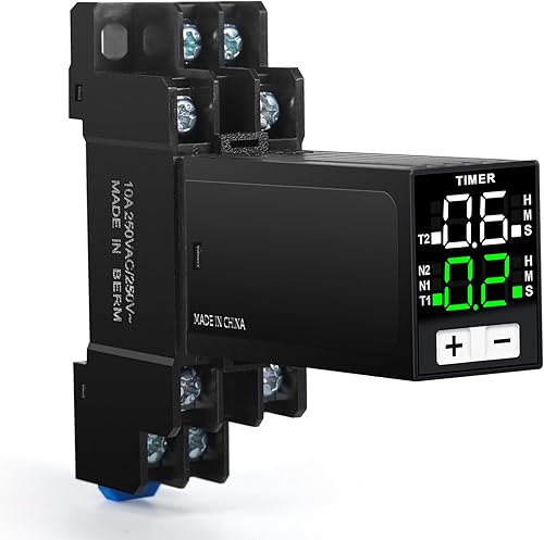 Temporizzatore 220V,0.1S-99H Relè Digitale Controllo Del Tempo di Ciclo con Base AC220V,2 Normalmente Aperti 2 Normalmente Chiusi,Controllo Del Timer Dell'illuminazione - Honorern