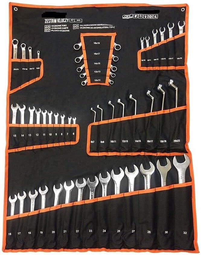 Set 47 chiavi combinate fisse e stella 12 punti da 6-32mm FRENI TORX POLIGONALI - Honorern