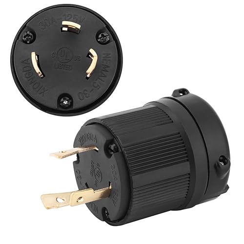 Spina elettrica, NEMA L5-30 30A 125 V 3 fili US Twist Lock Adattatore connettore spina Europa-USA Ottimo per il collegamento a generatore con una presa da 125 V Volt - Honorern