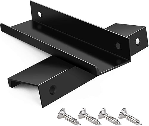 Maniglie Nascoste per Armadietti, 4 Pezzi Nero Maniglia per Mobile in Acciaio Inossidabile (120MM) - Honorern