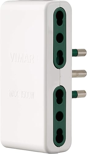 VIMAR, RI.01165B Adattatore multiplo SICURY, spina 16A (grande) standard italiano tipo S17, 4 Bpresa 16A tipo P17/11, bianco - Honorern