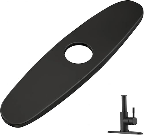 Copertura per foro del rubinetto, piastra per rubinetto del bagno o del lavello della cucina, rubinetto miscelatore a foro singolo, piastra in acciaio inox da 25,4 cm (nichel spazzolato) - Honorern