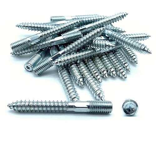 Vite Doppio Filetto | 25 Viti Doppia Testa Filettata | M8 x 50 | Acciaio Zincato | Vite Doppio Filetto | Vite a Doppia Estremità | Tassello Doppio | Viti a doppia filettatura - Honorern