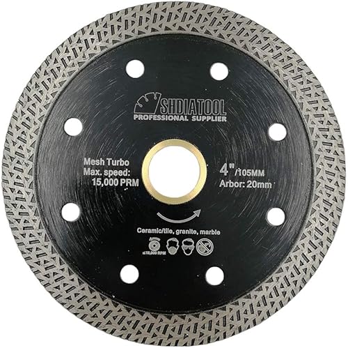 Shdiatool - Disco diamantato con maglia turbo per piastrelle di porcellana, ceramica, granito, marmo - Honorern