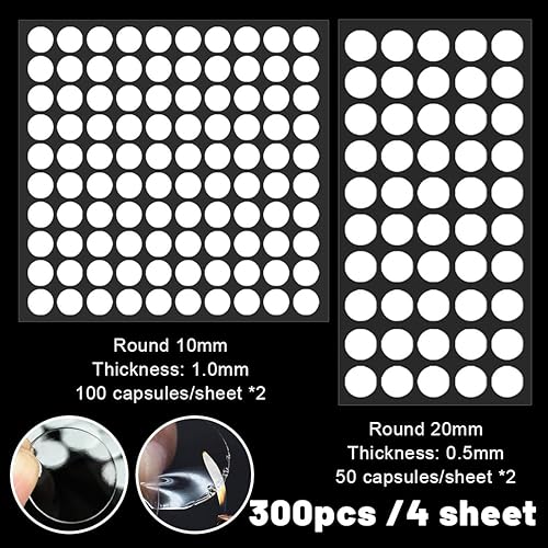 300 Pezzi Tappi Coprivite Bianchi, 10mm/20mm PVC Tappi Coprivite Adesivi Rotondo Autoadesivi Tappi Copriforo Adesivi copriforo per Fori di Vite per Armadi a Muro Scrivanie Mobili Riparazioni - Honorern