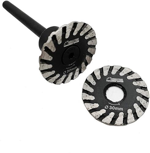 SHDIATOOL Dischi Diamantati 2 Pezzi 50mm Turbo Mini Lame per Incisione con un Rimovibile 6mm Codolo per Taglio e Intagliare Granito Marmo Pietra Calcestruzzo - Honorern