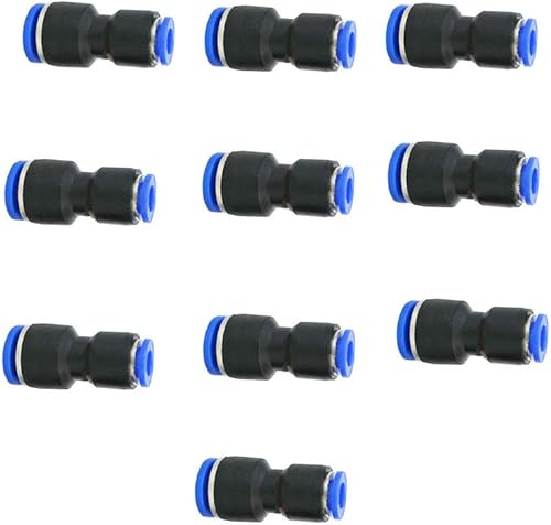 10 pezzi di riduzione del raccordo pneumatico raccordi a sgancio rapido per tubo dell'aria adattatore 6 mm - 4 mm - Honorern