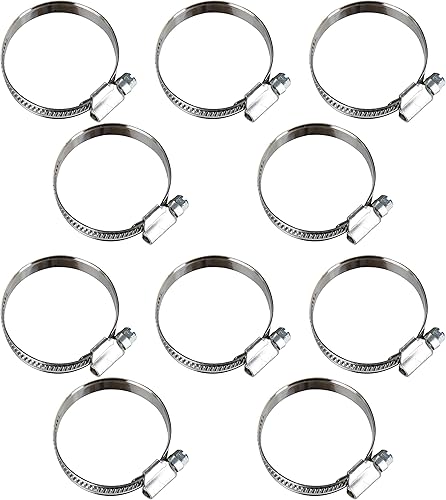 10 x Fascette stringitubo W2, in Acciaio Inox, estensibili da 32 a 50 mm, ampiezza della Fascia 12 mm, DIN 3017, qualità Industriale, con Filettatura a chiocciola - Honorern
