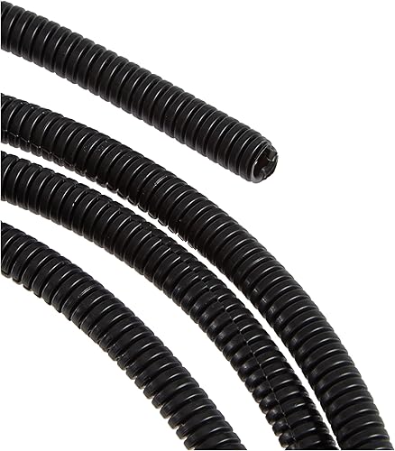 SeKi Tubo corrugato flessibile, diametro interno 7,0 mm, 20 m, aperto, protezione per martore, tubo vuoto, rivestimento per cavi – nero, Ø 7,0 mm, interno - Honorern