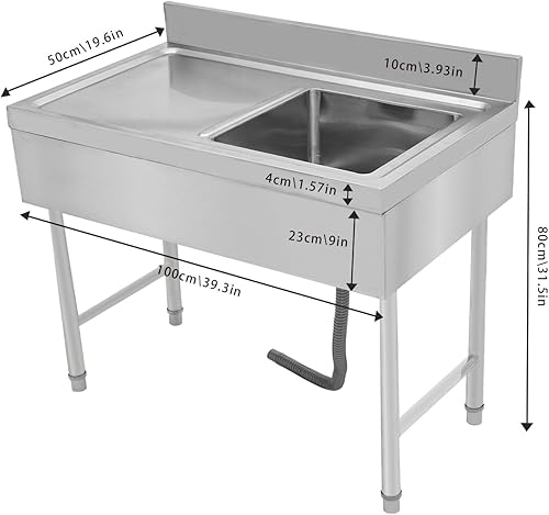 Lavandino indipendente in acciaio inox Commerciale Ristorante Lavandino Esterno Ristorante Commerciale Lavandino Rettangolare In Acciaio Inox Lavandino Da Lavanderia - Honorern