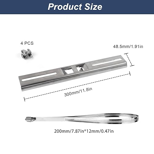 30cm Universale Montaggio Palo Verticale Staffa, 2 Pezzi Staffa Palo, Acciaio Inossidabile Montaggio Staffa Angolare, con 2 Clip Regolabili, per Scatole Commutazione Esterne - Honorern