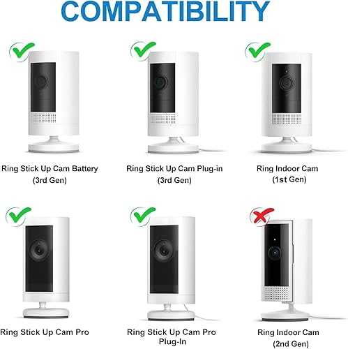 Supporto universale per fotocamera Eufy, Arlo, Ring Stick Up Cam/Pro, Reolink, supporto per baby monitor compatibile con altri baby monitor con fori per le viti da 1/4' (6,35 mm) (2 pezzi) - Honorern