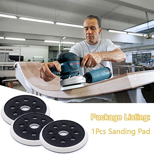 Platorello Abrasivo 125 mm con Gancio e Loop 8 Fori Compatibile con Bos-ch PEX 220 A,GEX 125-1 AE,PEX 220 AE, Skil 7402/7490(Bianco) - Honorern