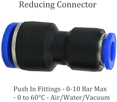 10 pezzi di riduzione del raccordo pneumatico raccordi a sgancio rapido per tubo dell'aria adattatore 6 mm - 4 mm - Honorern