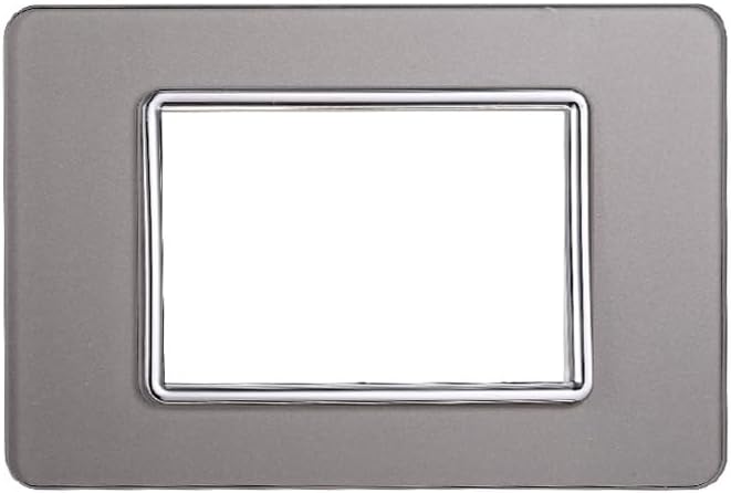 PLACCHE IN VETRO COMPATIBILE CON SERIE PLANA 2-3 - 4-7 MODULI ETTROIT COLORI ASSORTITI (3 MODULI, SILVER) - Honorern