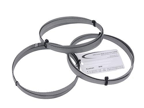 SMI Set di 3 lame de sega a nastro bimetalliche M42 dimensioni 1335 x 13 x 0,65 mm, 10/14 TPI per es. per FEMI 780 XL, 783 XL, 782 XL, Berg & Schmid MBS 85, Flex SBG 4908 e 4910, Alfra, Flott - Honorern