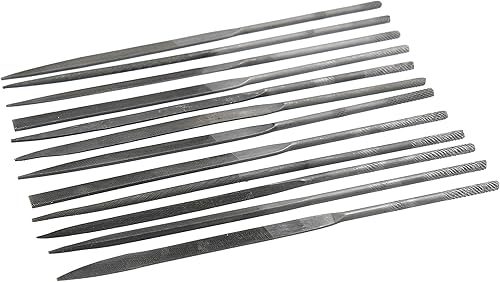 FSKJLP012 - Set di aghi da 140 mm, 12 pezzi, lime di precisione per metallo, legno, plastica e materiali compositi in modellismo, gioielli, saldature e lavori di regolazione fine - Honorern