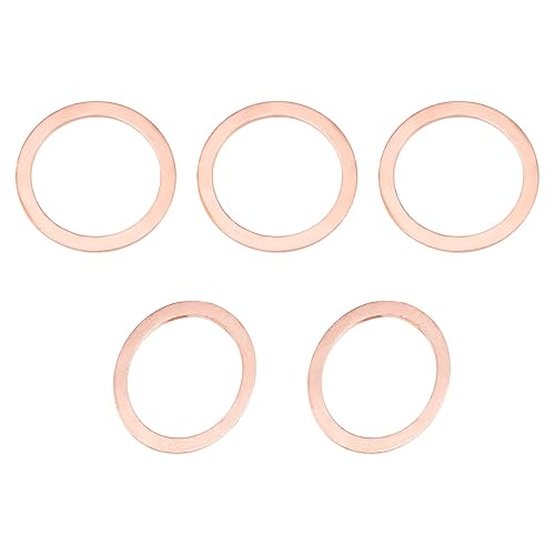 30.3mmx38mmx1.5mm(IDxODxT) Piatto Rame Tenuta Rondelle - 5pz - Buono per Macchinario Industriale M30 Viti - Rame Piatto carrello Guarnizioni - Honorern