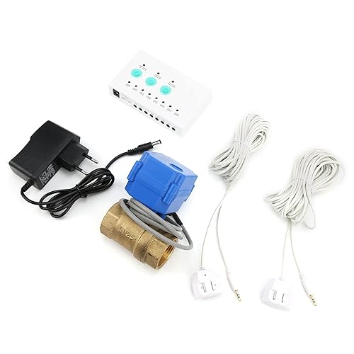 Sensore Rilevatore di Perdite D'acqua, Sensore di Perdite D'acqua con Valvola di Intercettazione DN25, Rilevamento Perdite di Allagamento con Valvola di Commutazione Indicatore - Honorern