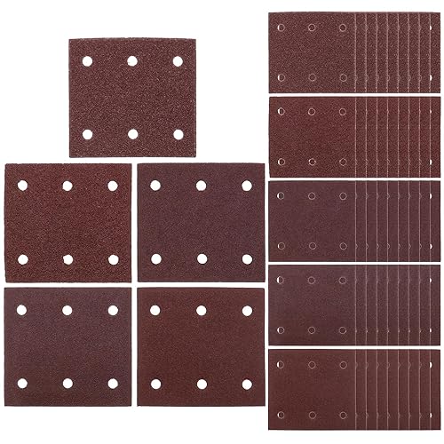 50 x 114 x 102 mm levigatrice per carta abrasiva e disco ad anello 40/60/80/100/120 grana 6 fori per lucidatura legno metallo plastica compatibile con Makita BO4555 BO4554 BO4561 - Honorern