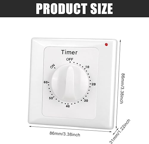 Interruttore timer per conto alla rovescia: AC 220 V, interruttore della luce da 60 minuti, con timer IP65, resistente all'acqua, controllo conto alla rovescia, timer, presa per bagno, ventilatore, - Honorern