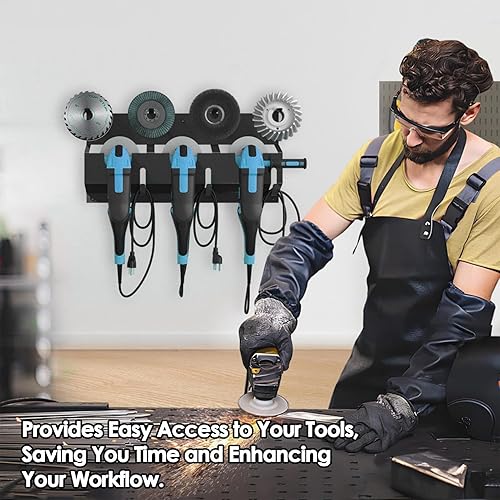 Supporto per smerigliatrice angolare, staffa per lucidatrice in acciaio, supporto per smerigliatrice angolare in acciaio, per smerigliatrici e utensili elettrici, organizer per utensili elettrici, per - Honorern