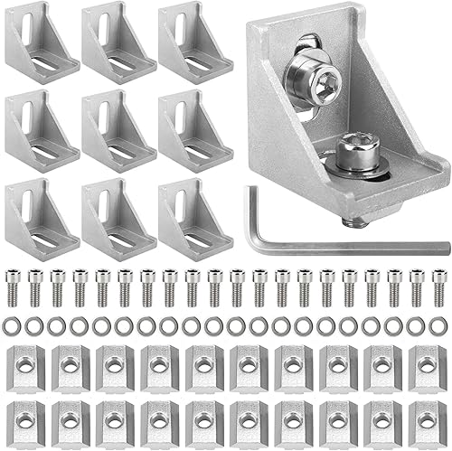 20 Pezzi Staffa Angolare in Lega di Alluminio 30 x 30, Connettore Angolare in alluminio, per stampanti 3D, Profilo Punt alluminio, angolare staffa a parete materiale di montaggio - Honorern