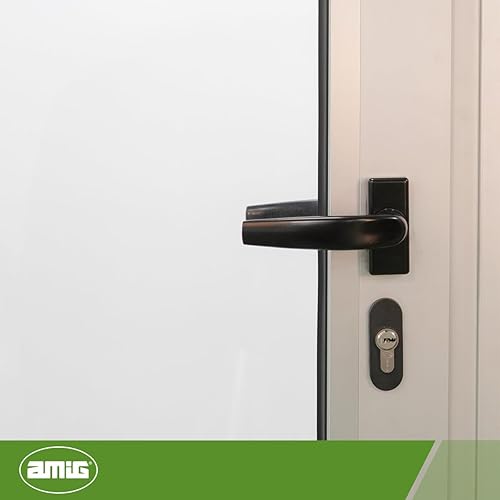 Amig - Maniglia con Rosetta Rinforzata - Modello Sendoa - Realizzata in Alluminio - Misura: 125 X 66 mm - Quadrettino da 8 mm - Nero - Honorern