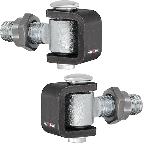 KOTARBAU® Set di 2 cinghie regolabili per porte M12, cerniera di saldatura, in acciaio galvanizzato, zincato, cerniere per porta, colore argento, cerniera regolabile, cerniere per porta - Honorern