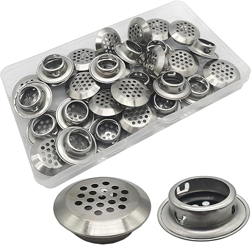 CTRICALVER 19MM Acciaio Inox Rotondo Griglia Di Ventilazione | Griglia di ventilazione Foro per Sfiato | Aria Griglie Di Ventilazione, per Cucina, Armadi, Guardaroba, Scarpe Armadietto,30PCS - Honorern