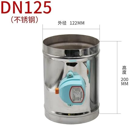 Serranda motorizzata for condotto d'aria con valvola di ritegno elettrica in acciaio inossidabile 220VAC 4 '5' 6 'con attuatore 1Nm for ventilazione 100/125/150mm(100mm,Only a valve) - Honorern