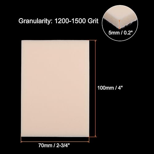 8pz Spugne Abrasive 4' x 2-3/4' Spugne Abrasive 1200-1500 Grana Mano Foglio Carta Vetrata Bagnata Asciutta Modelli Cartongesso Metallo Legno Mobili Lucidatura, Beige - Honorern