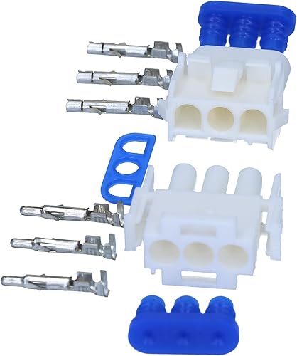 KALI-1103 - Set universale MATE-N-LOK a 3 poli con contatti e guarnizioni IP 57, spina elettrica bianca in poliammide 6.6, connettori sigillati per illuminazione, circuiti stampati - Honorern