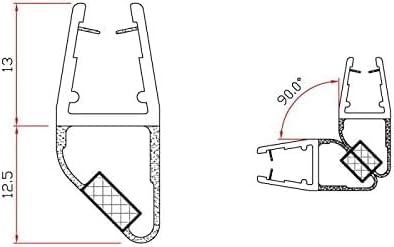 SET COPPIA GUARNIZIONI PER VETRO E PER BOX DOCCIA 220cm MAGNETICA PER VETRO 10mm GUARNIZIONE TRASPARENTE - Honorern
