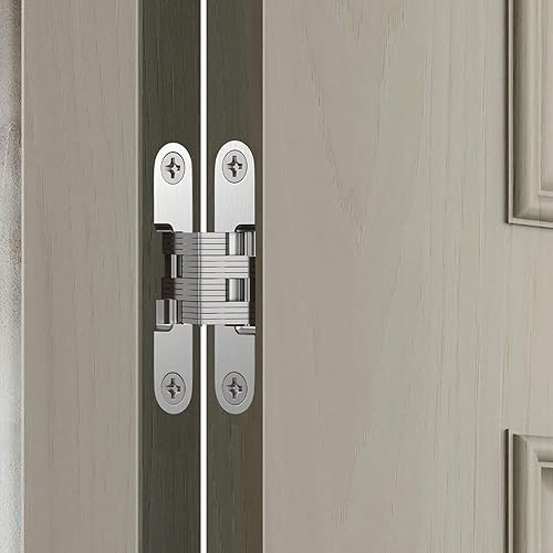 QWORK® 4 Pack Cerniera nascosta, cerniera a croce per mobili hardware pieghevole porta, 95mm, portante: 40 kg - Honorern
