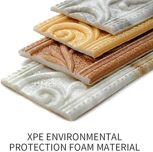 Striscia adesiva per bordo della parete, linea di vita, linea di battiscopa, autoadesiva, bordo in schiuma, impermeabile, 3D, goffrato, autoadesivo, 230 x 5 x 0,4 cm (argento e grigio) - Honorern