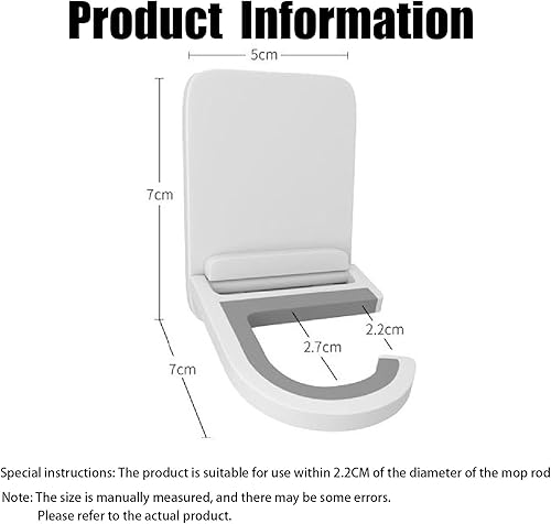 Supporto per scopa e mocio, 4 pezzi, forte autoadesivo, organizer da parete, per bagno, cucina, giardino - Honorern