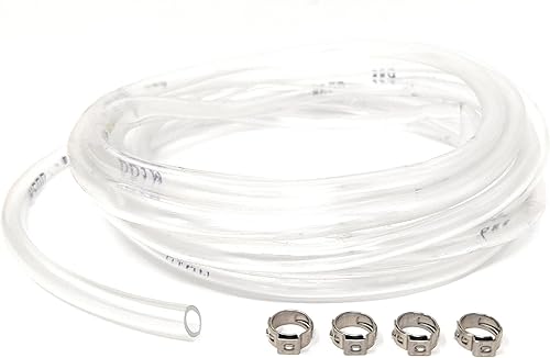 ELCAN 10 metri di tubo o tubo multiuso universale trasparente con diametro 6x9mm con 2 fascette. PVC flessibile alimentare. Per acqua, gas, benzina, oli, industria, acquari... - Honorern