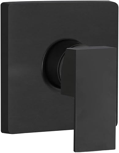 Miscelatore doccia a incasso nero opaco con deviatore, design squadrato in ottone con leva monocomando e corpo a incasso incluso, KUBO - Honorern