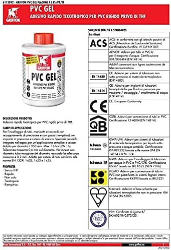 COLLA PVC GEL BARATTOLO ml.500 GRIFFON [GRIFFON ] - Honorern